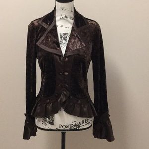 Joseph Ribkoff brown crushed velvet jacket